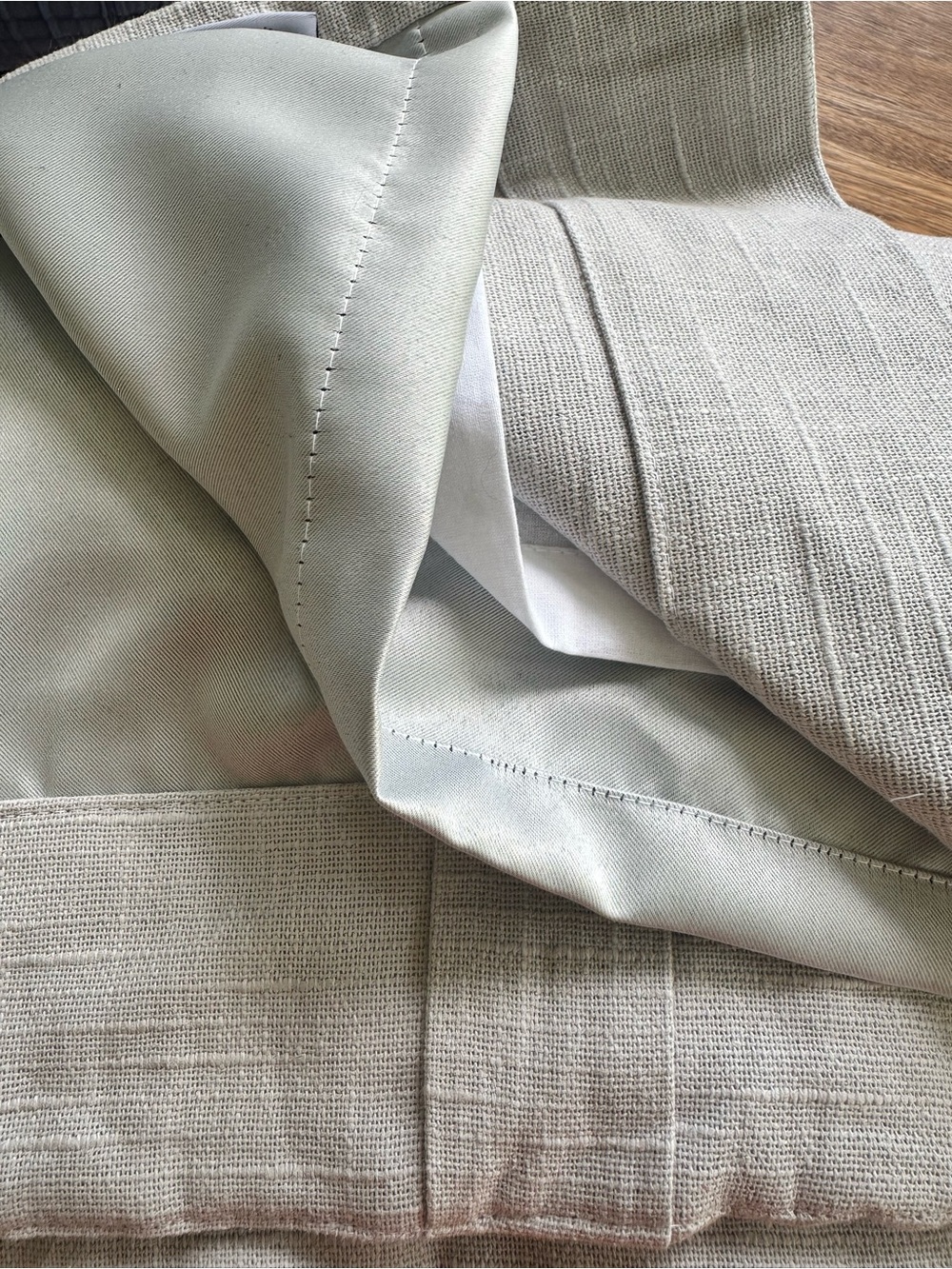 NWOT Quince Cotton Slub 48” X 96” Room Darkening Curtains Set 2 Cloud - Picture 5 of 8
